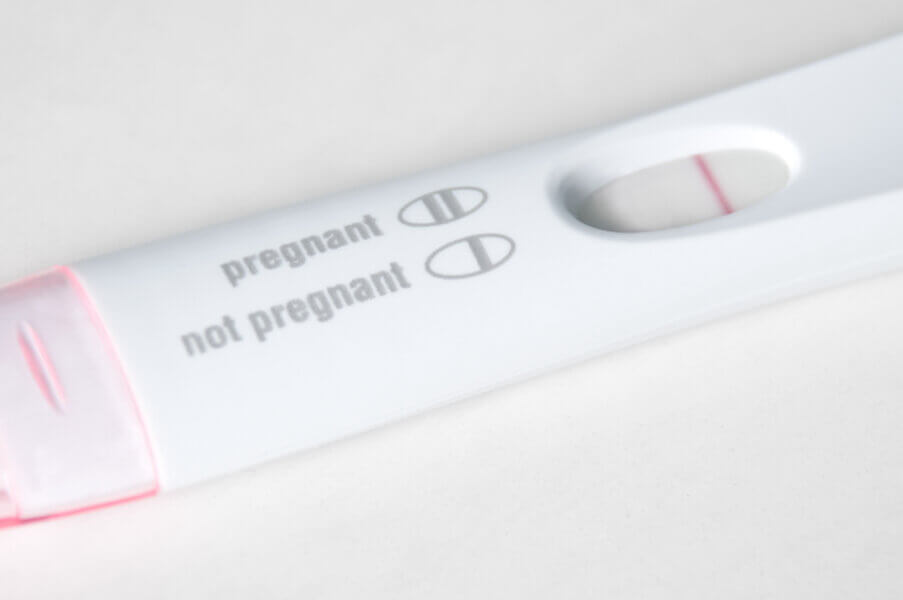 cannabis and conception Picture of a pregnancy test with not pregnant results